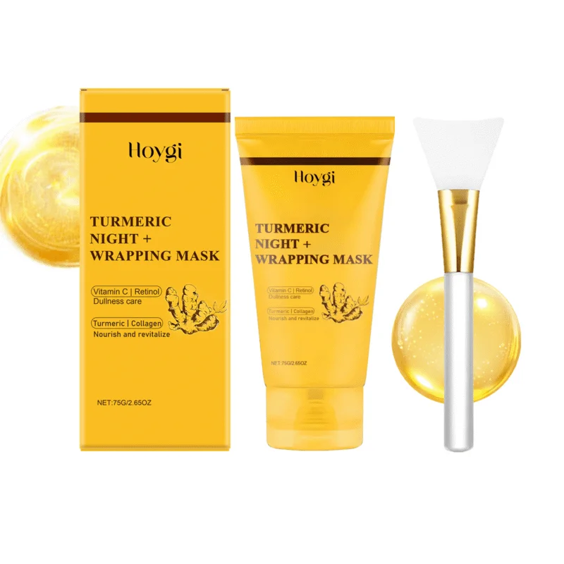 Hoygi Turmeric Collagen Peel-Off Mask with Scraper: Exfoliate & Firm Skin